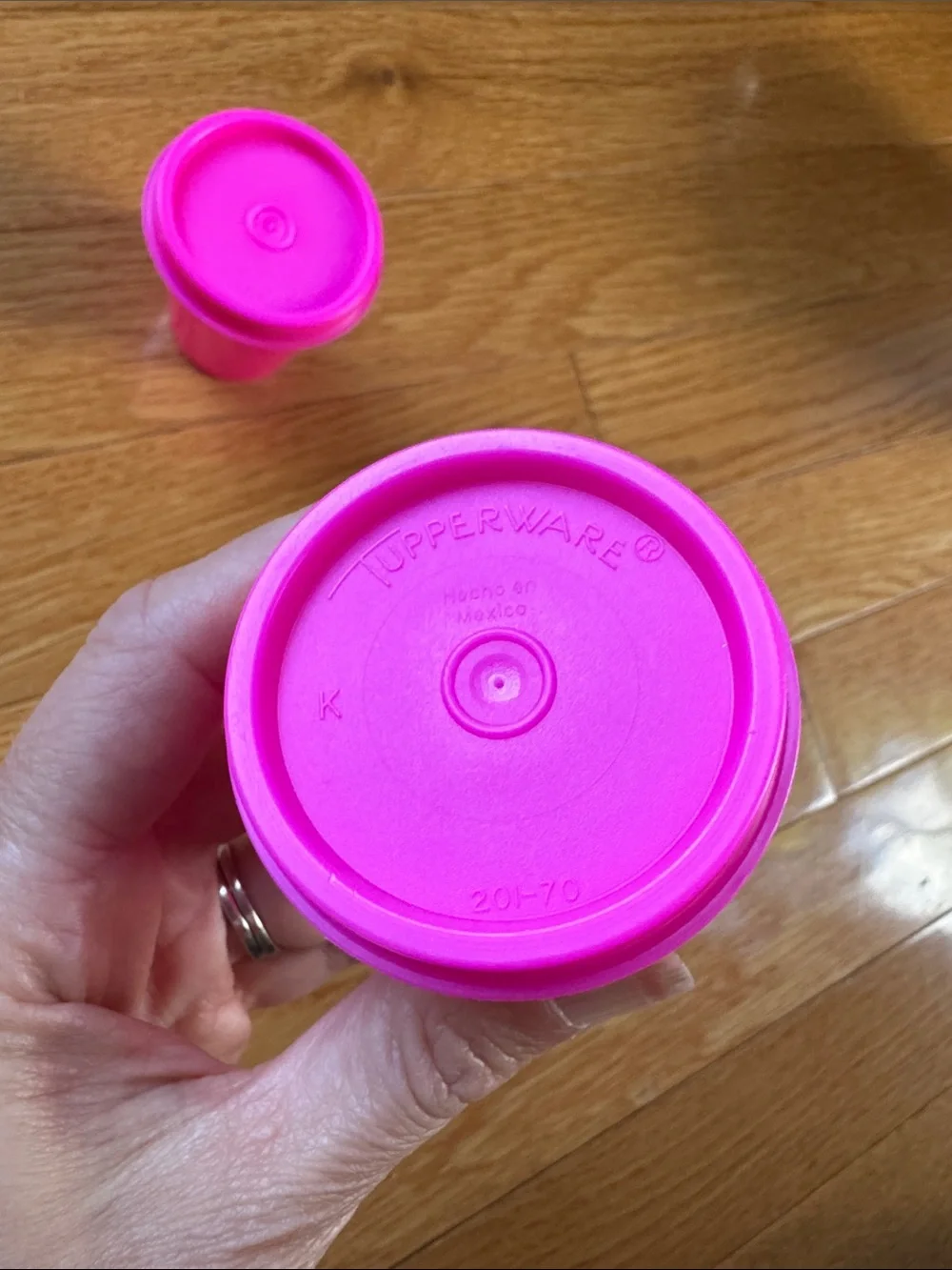 Set of two Tupperware Minis Midgets Storage Containers pink #4789A & #201